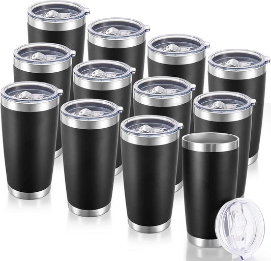 20 oz Tumblers Bulk Stainless Steel Tumbler with Lid Double Wall Vacuum Insulated Coffee Mug 20oz Powder Coated Cup for Hot