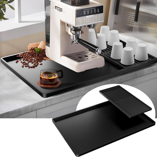 Premium Dish Drying Mat & Removable Coffee Bar Mat - 24x16 Inch Quick-Dry Silicone Mat, Heat/Waterproof Non-Slip Protector