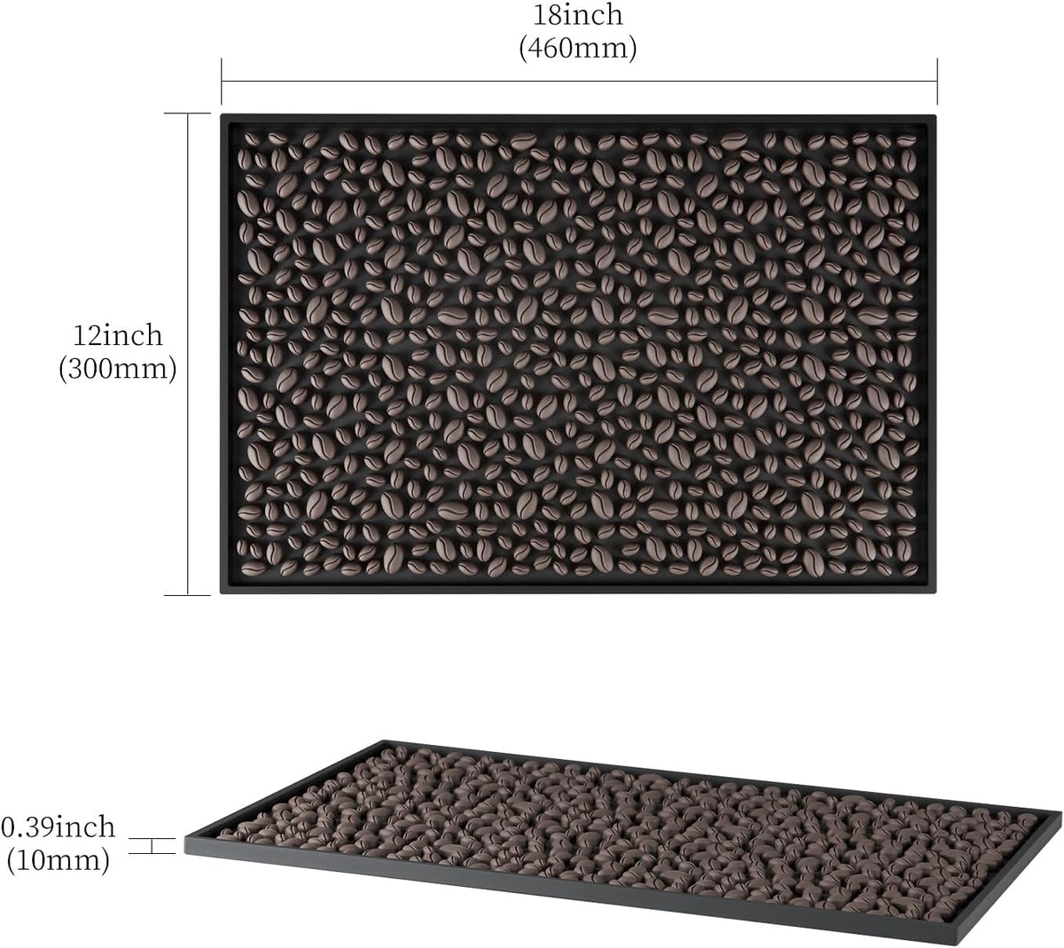Innovative Design. Cute and Dynamic Coffee Bean-Shaped bar mats and Coffee mats.for Home Bar, Service Spill Mat for Cocktail Bartender Kitchen, Counter Top Cup Glasses Dish Drying Mat,18"x12" 1piece