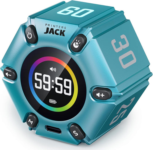 Pomodoro Timer, Magnetic Visual Timer with Flip Countdown, Silent & Alarm, Tools for Anyone, Cube Digital Timer for for