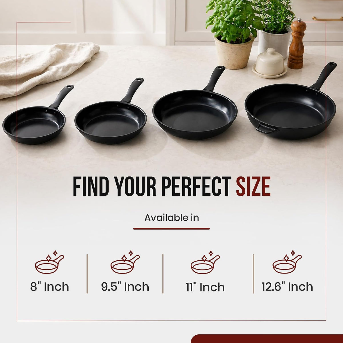 Alva Energy 8″ Ceramic Frying Pan – PFAS/PTFE-Free, Nonstick Skillet for Eggs & Small Meals – Lightweight, Induction & Oven Safe – Stay-Cool Handle, Scratch-Resistant, Dishwasher Safe