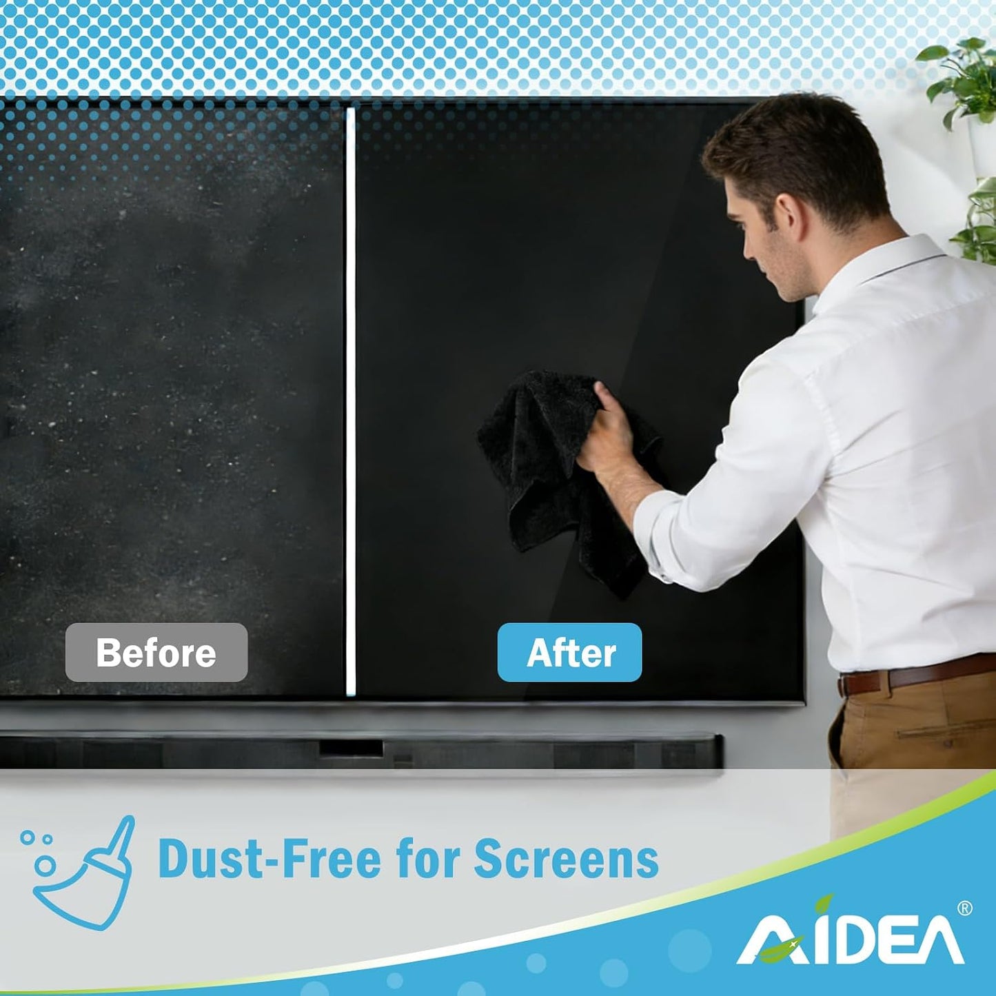 AIDEA Microfiber Cleaning Cloth Black 50PK, Microfiber Towels 11.5×11.5"