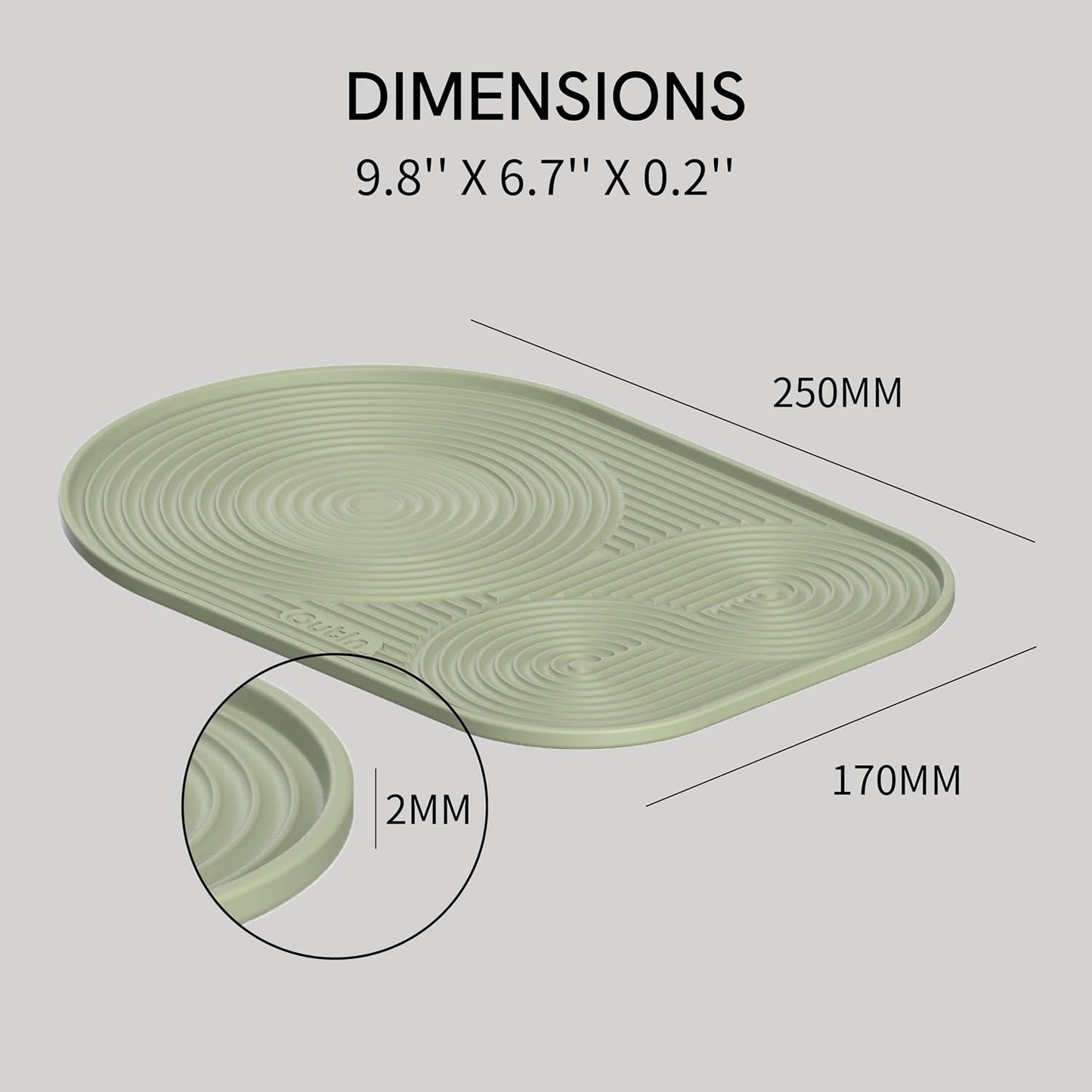 OutIn Silicone Coffee Mat, Foldable &amp; Waterproof | Drip Tray Mat for Espresso Machines and Portable Coffee Makers, 9.8" x 6.7" (Green)
