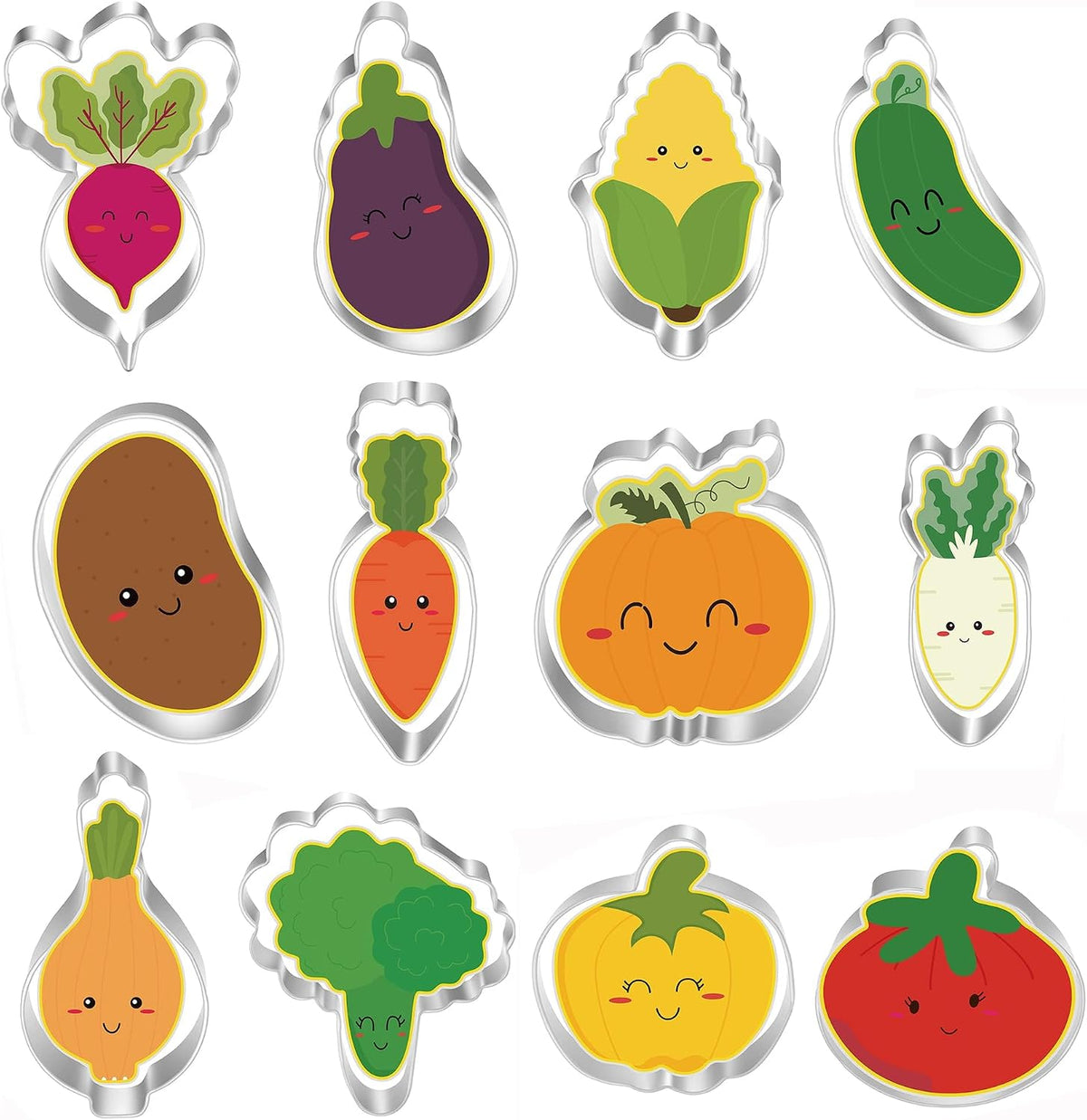 MrCookie Vegetable Shaped Cookie Cutters Set