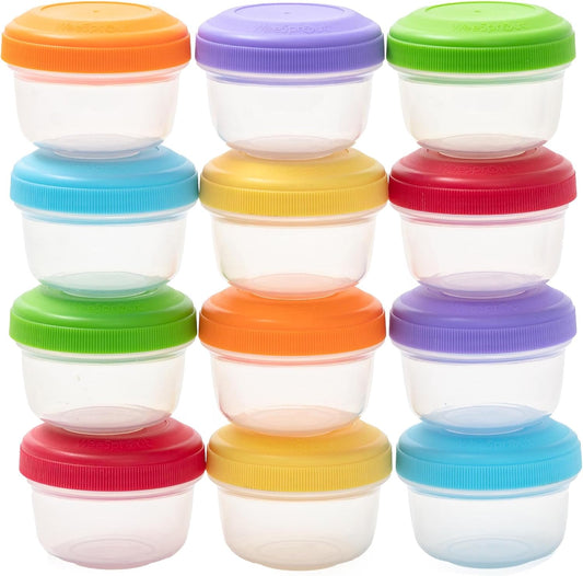 WeeSprout Baby Food Containers - Small 4 oz Containers with Lids, Leakproof & Airtight, Freezer Safe, Dishwasher Safe, Thick