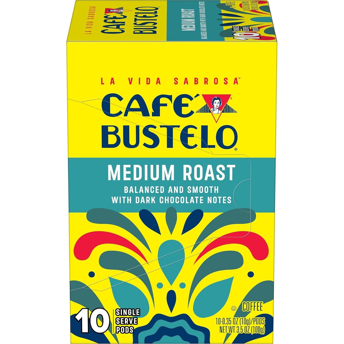Café Bustelo Medium Roast Coffee Pods, Bulk 60 Count | Dark chocolate &amp; subtle blackberry notes, stands up to milk and sugar, single serve coffee pods, 6 boxes, 10 pods each