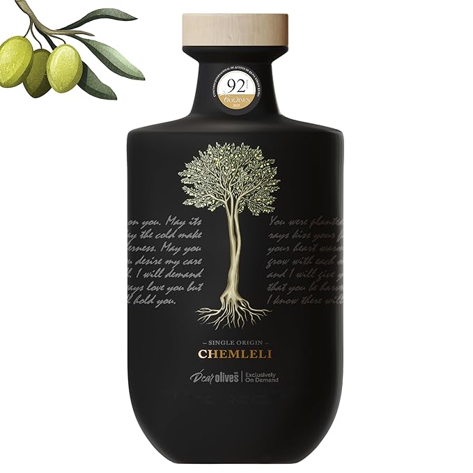 Dear Olives™ – Award-Winning Extra Virgin Olive Oil | Individually Numbered Bottle with a Gift Box | Limited Early Harvest Single-Origin Tunisian EVOO - Fresh Harvest Pure and Natural. 700ml/23.7 Fl Oz - Very High Polyphenol EVOO (Chemlali - Smooth/Douce)