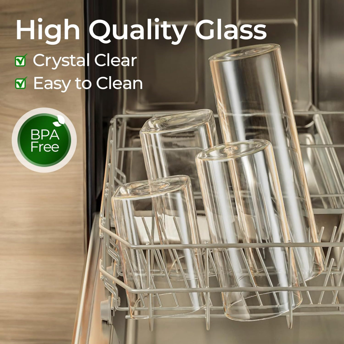ComSaf Glass Storage Containers with Lids 0.6 Qt, 6 Pack Small Glass Jars