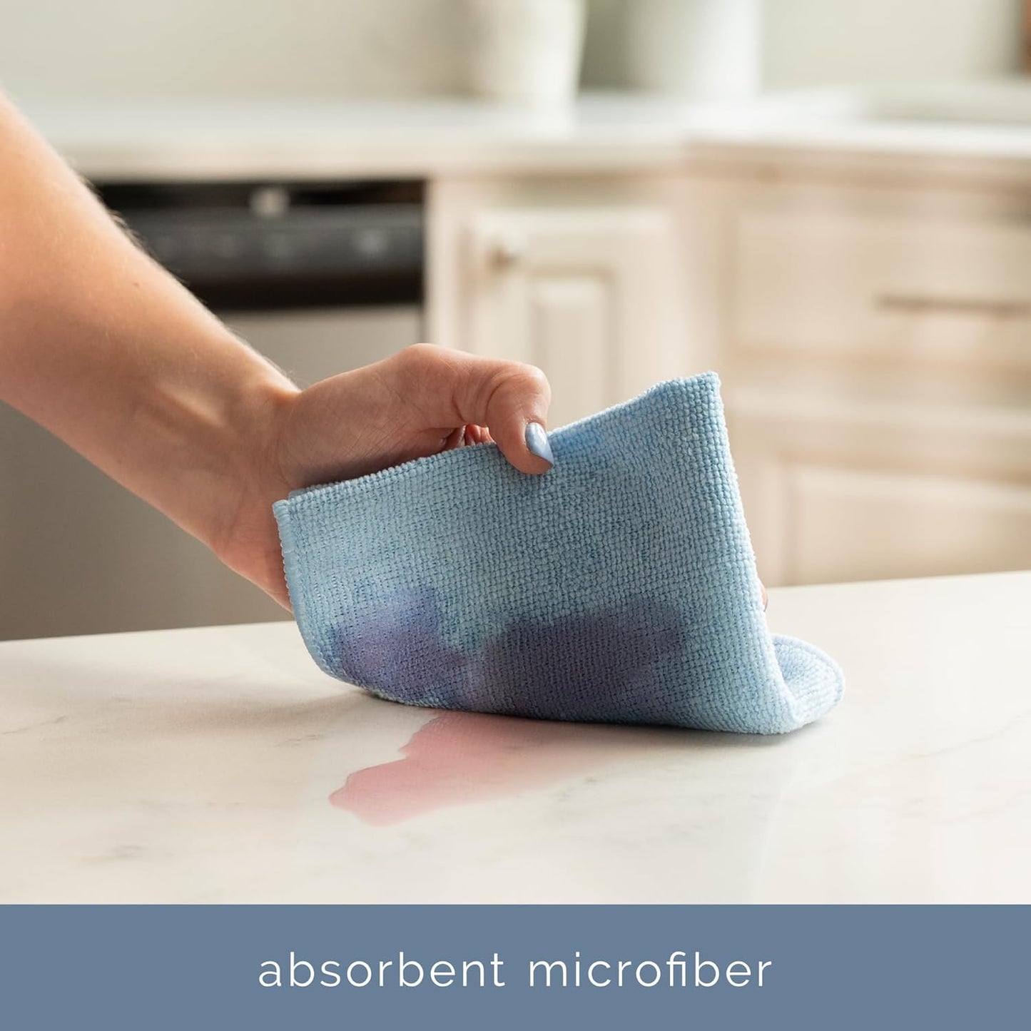 S&amp;T INC. Microfiber Cleaning Cloth, 100 Pack, 11.5" x 11.5", Light Blue