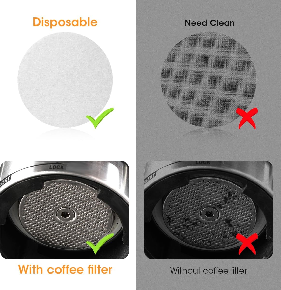 Aieve 54 mm Espresso Paper Filter Compatible with Breville Espresso Machine