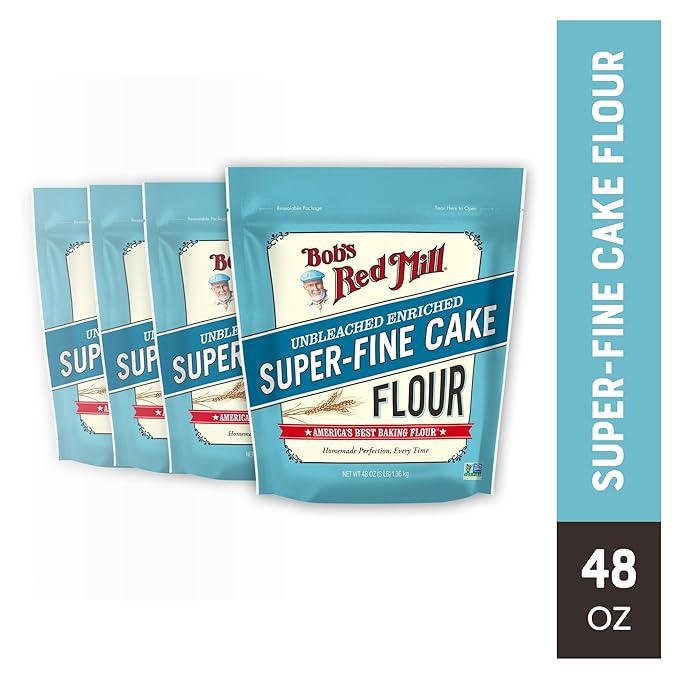 Bob’s Red Mill Cake Flour - 3 lb Bag (Case of 4), Finely Milled, Lower Protein, Non-GMO, Kosher