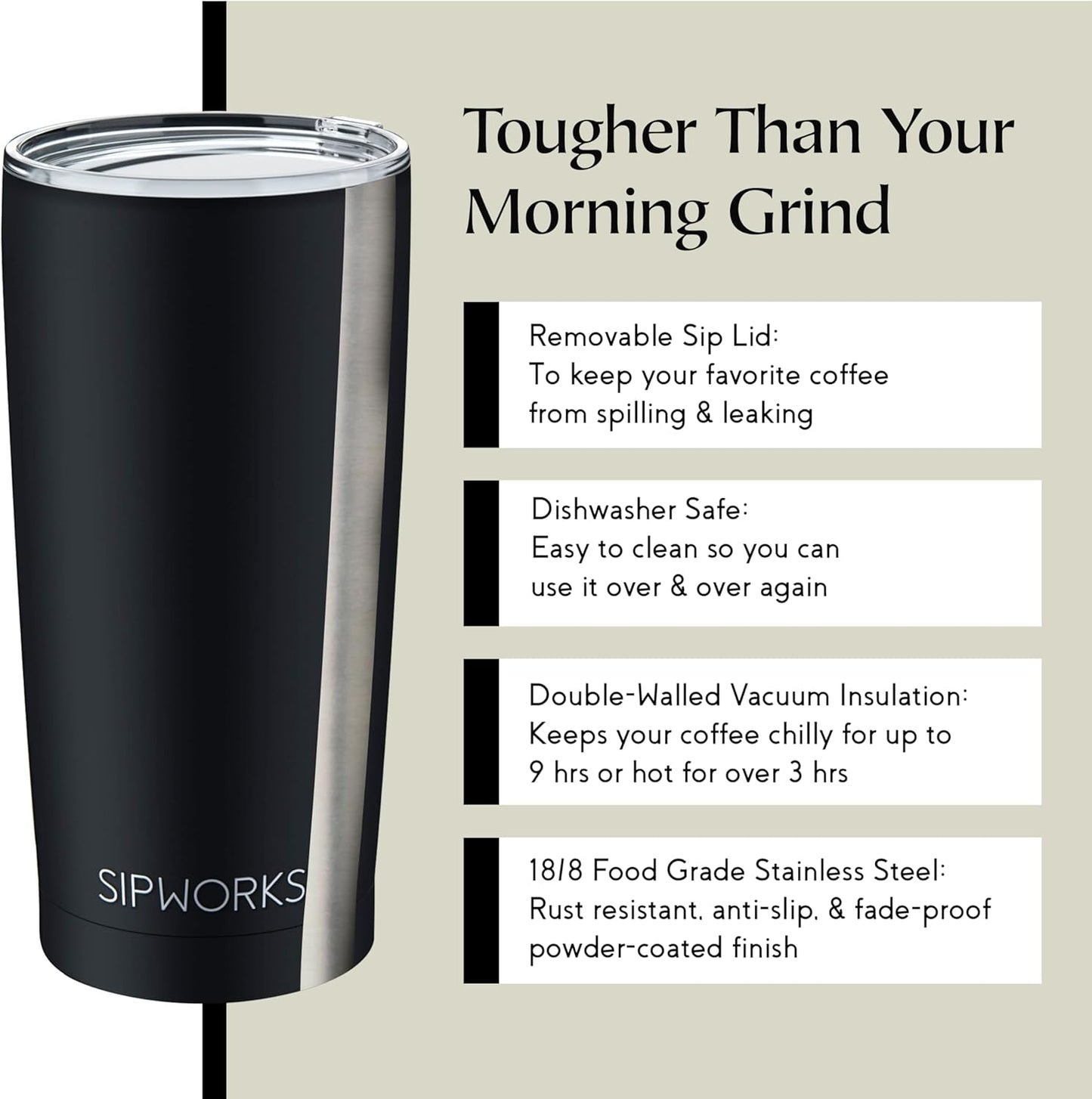Coffee Tumbler – 20 oz Insulated Travel Coffee Mug, Spill Resistant Stainless Steel Large Coffee Cup with Lid for Hot & Iced Drinks - Aquamarine