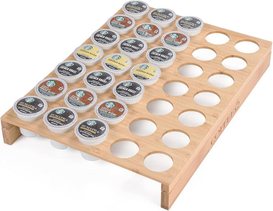MinBoo BamBoo k cup holder Drawer or Countertop k cup Organizer Coffee Pod Holder Hold 35 Coffee Pod Storage Kcup coffee