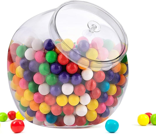 ELLDOO Clear Slanted Plastic Storage Jar with Lid, 80 Oz Wide Mouth Laundry Pods Container, Coffee Pods Holder for Nespresso