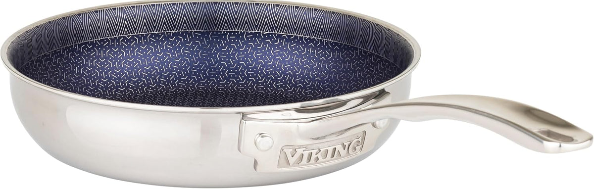 Viking 3-Ply Non Stick Frying Pan, 8 Inch Hybrid Plus Stainless Steel Kitchen Cookware, Silver