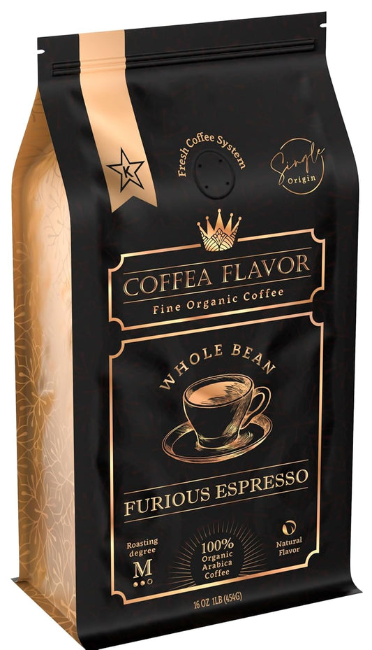 Espresso Coffee Beans – Medium Roast, Organic, Single Origin, 100% Arabica – Bold Flavor & Smooth Finish – Furious Espresso