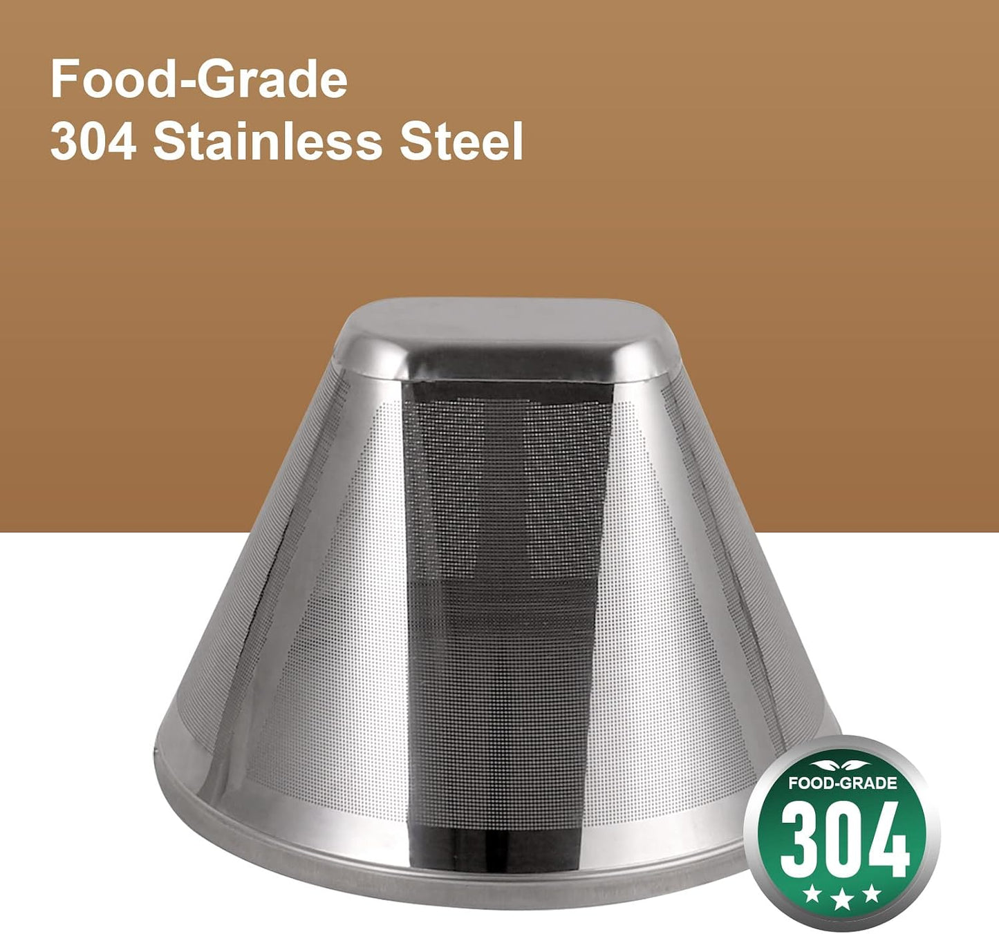 Stainless Steel Permanent Coffee Filter for Ninja Dual Brew Coffee Maker | 2 Pack Reusable Metal Filters for Ninja Dual Brew CFP301, CFP307, CFP101, GP161, Easy-Clean, Sturdy for Ninja Coffee Makers