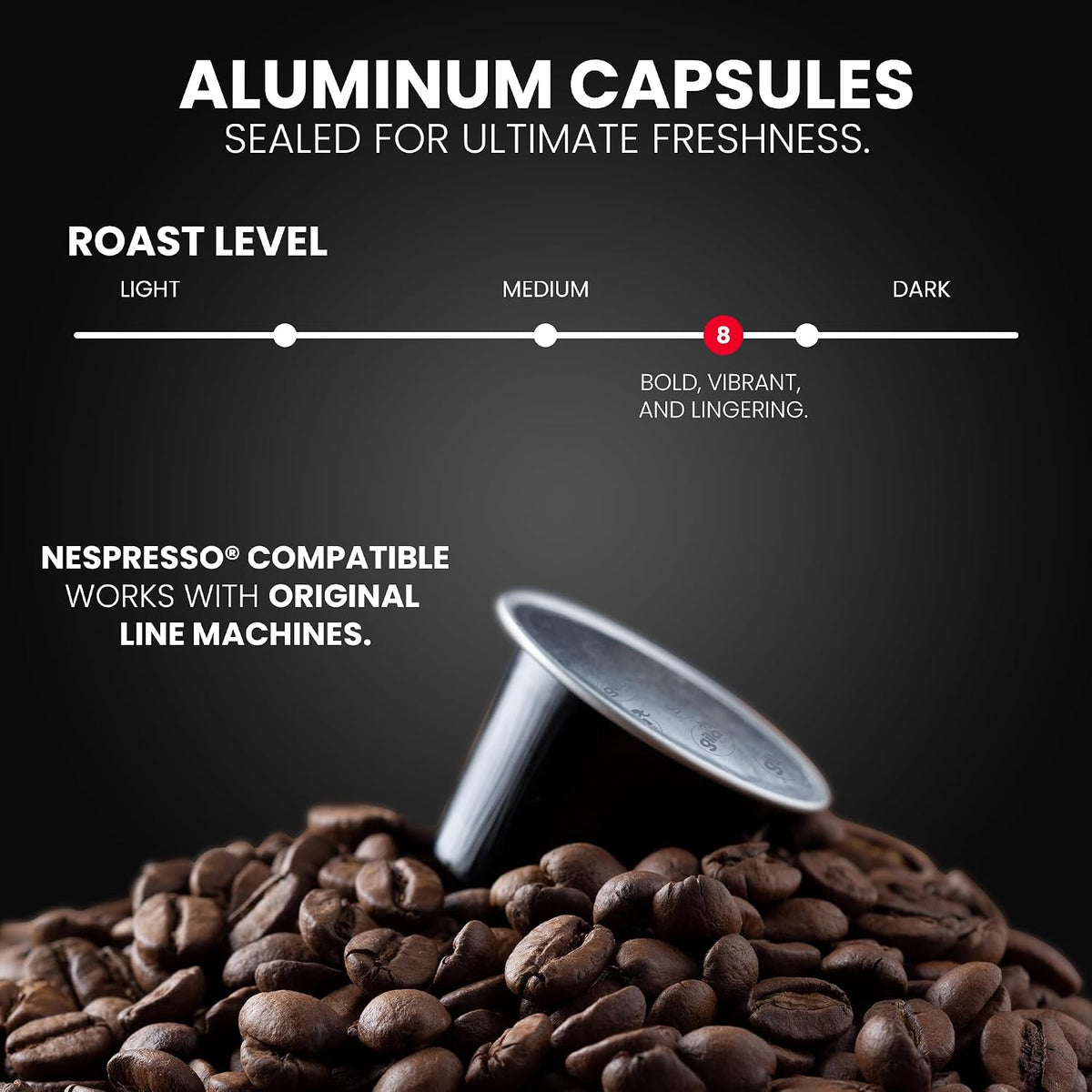 gila cafe Lungo Coffee Capsules, Nespresso Original, Medium Roast, 60ct