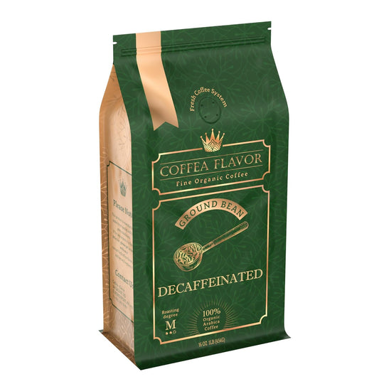 Coffea Flavor Fine Organic Coffee - Classic decaf Ground Coffee Medium Roast | 100% Arabica Coffee| Perfect for Espresso |