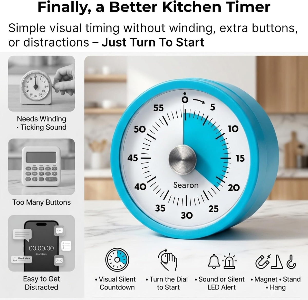 Searon Magnetic Kitchen Timer