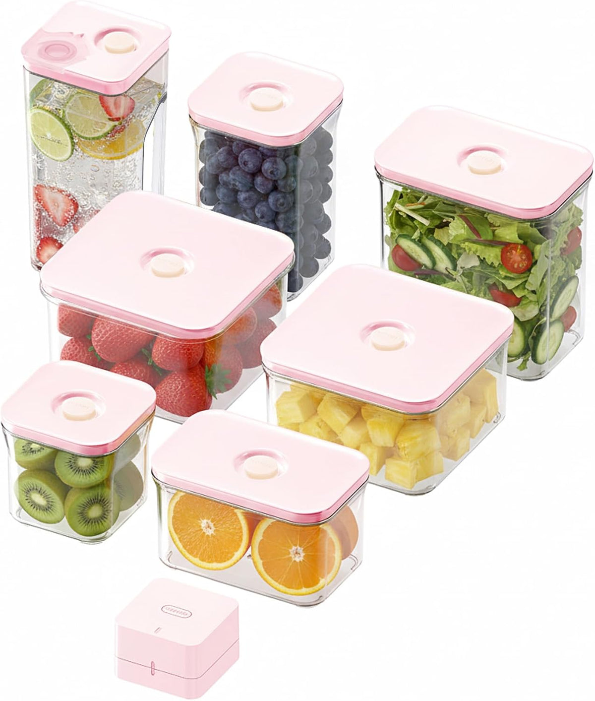 Premium Airtight Food Storage Containers ROSE Square 1.48qt 2P/SET, Patented Double Silicone Lining, 100% Leak Proof, BPA-FREE