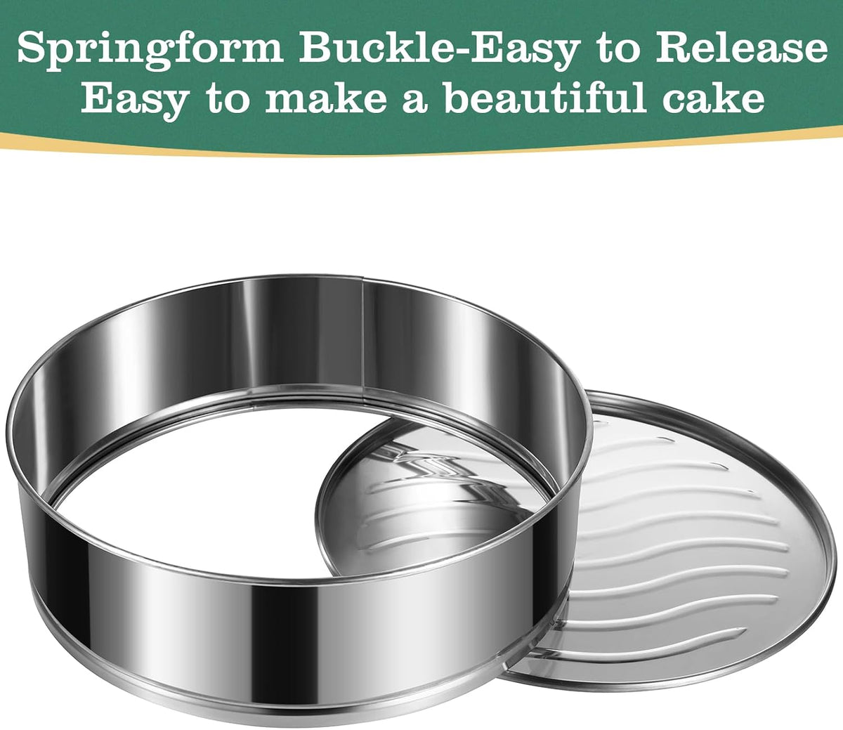 4" 7" 9" 10" Springform Pans Set of 4, Stainless Steel Cheesecake Pan with Removable Bottom, Leakproof &amp; Nonstick Springform Cake Mold for Baking with 50 Pcs Paper Liners