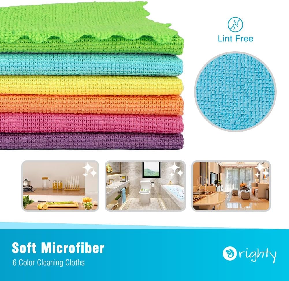 Orighty Microfiber Cleaning Cloth Bulk, 150 Pack Cleaning Rags 12x12 inch