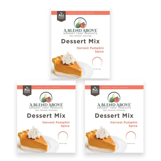 A Blend Above Harvest Pumpkin No-Bake Dessert Mix, 3 Pack, No-Bake Cheesecake, Fruit Dip, Dessert Mix, Bagel Topping,
