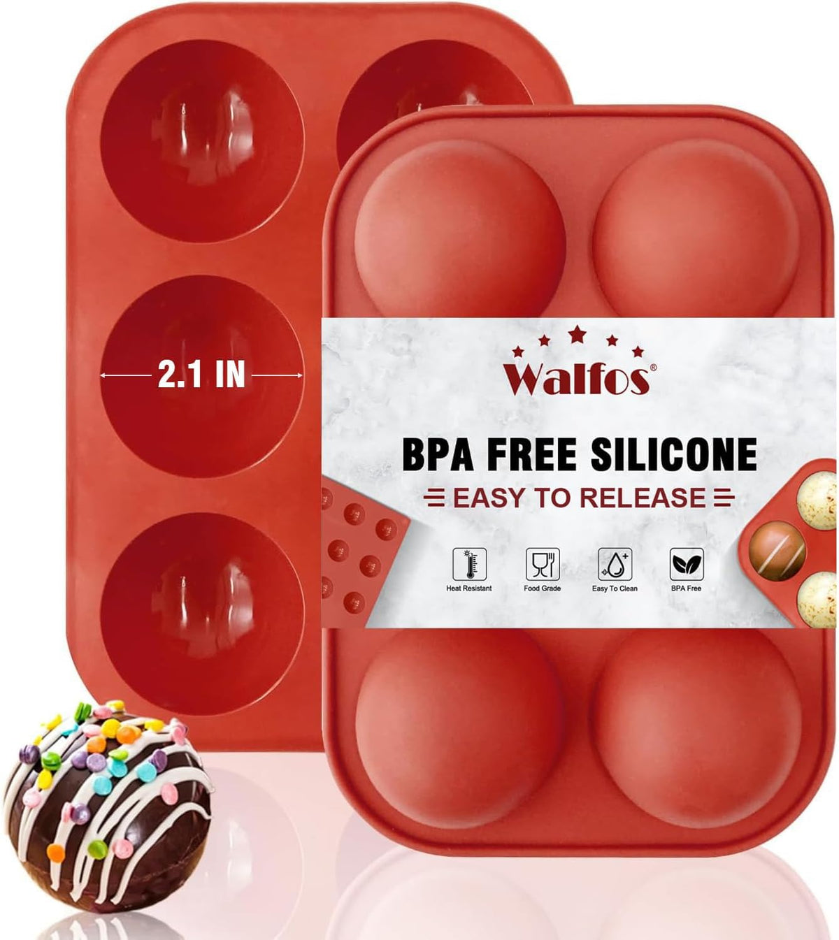 Silicone Hot Chocolate Bomb Mold Medium Semi Sphere Mold