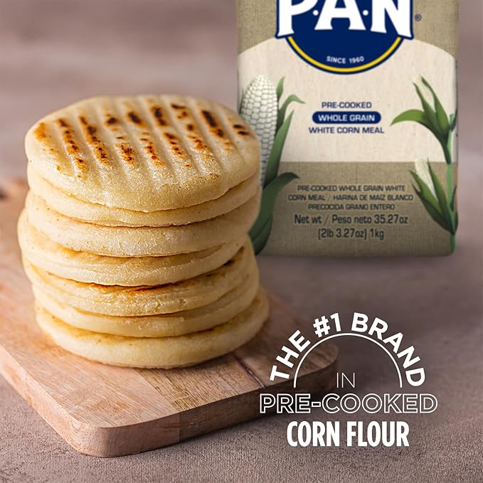 P.A.N. Whole Grain White Corn Meal – Pre-cooked Gluten Free and Kosher Flour (2lb 3.27oz) (Pack of 2)