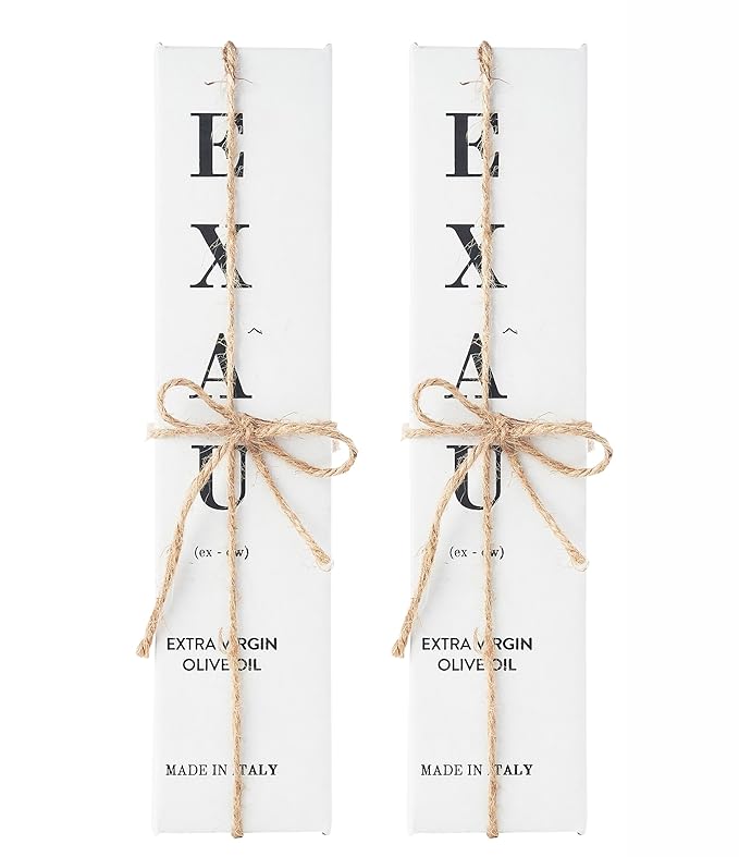 EXAU Italian Extra Virgin Olive Oil Set - Due2, 897 mg/kg Polyphenol Rich Olive Oil From Italy, Non-GMO, Early Harvest First Cold Pressed for Drinking and Cooking, 2 Pack 16.9 Fl Oz (1L)