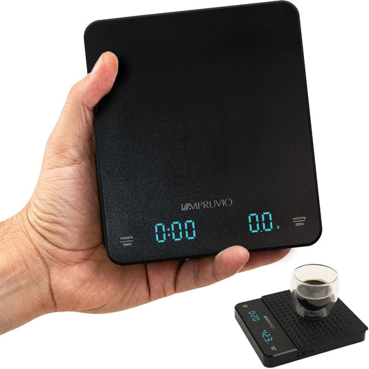 All-New 2025 Mini Coffee Scale w/Timer - 0.1g Precision Espresso Pour-Over Scale | 0.3-3kg Capacity - Rechargeable 400mAh