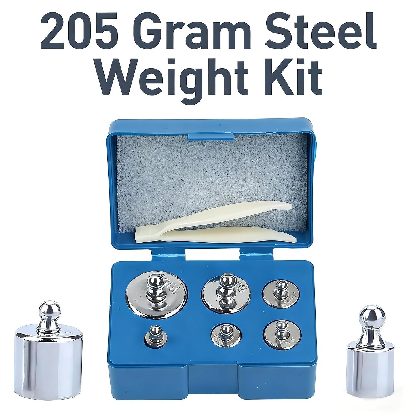 MAGIKON Steel Calibration Weight Kit, M2 Class 205g (100/50/20/10/5g)