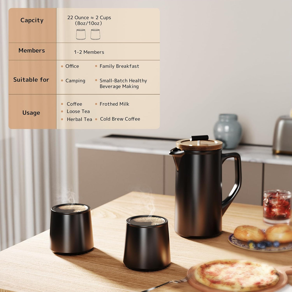 Ceramic French Press 22oz