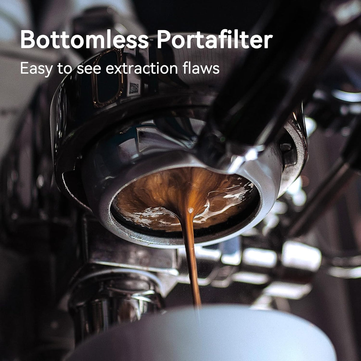 58mm Bottomless Portafilter with Double Shot Filter Basket &amp; Premium Walnutwood Handle, Portafilter Compatible with All Breville 58mm Machines, Espresso Accessories(Puck Screen)