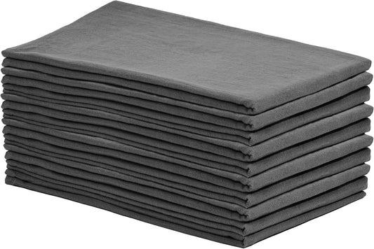 Organic Cotton Gray Tea Towels - 10 Pack, 27"x27", 100% Cotton Gray Flour Sack Towels for Kitchen and Baking Use - Durable,