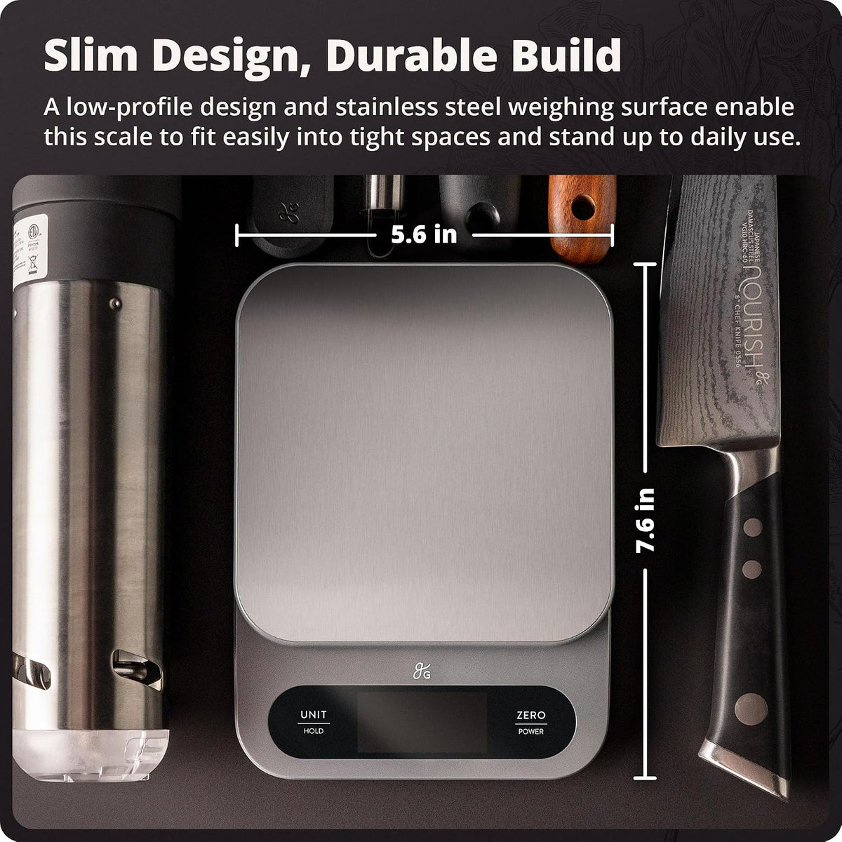 Greater Goods Digital Food Scale for Kitchen &amp; Baking, 22lb High Capacity