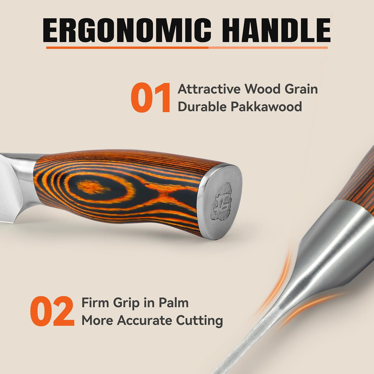 TUO Utility Knife, 5 inch Small Kitchen Knife for Paring &amp; Slicing, with Ergonomic Pakkawood Handle, High Carbon German Stainless Steel - Fiery Phoenix Series