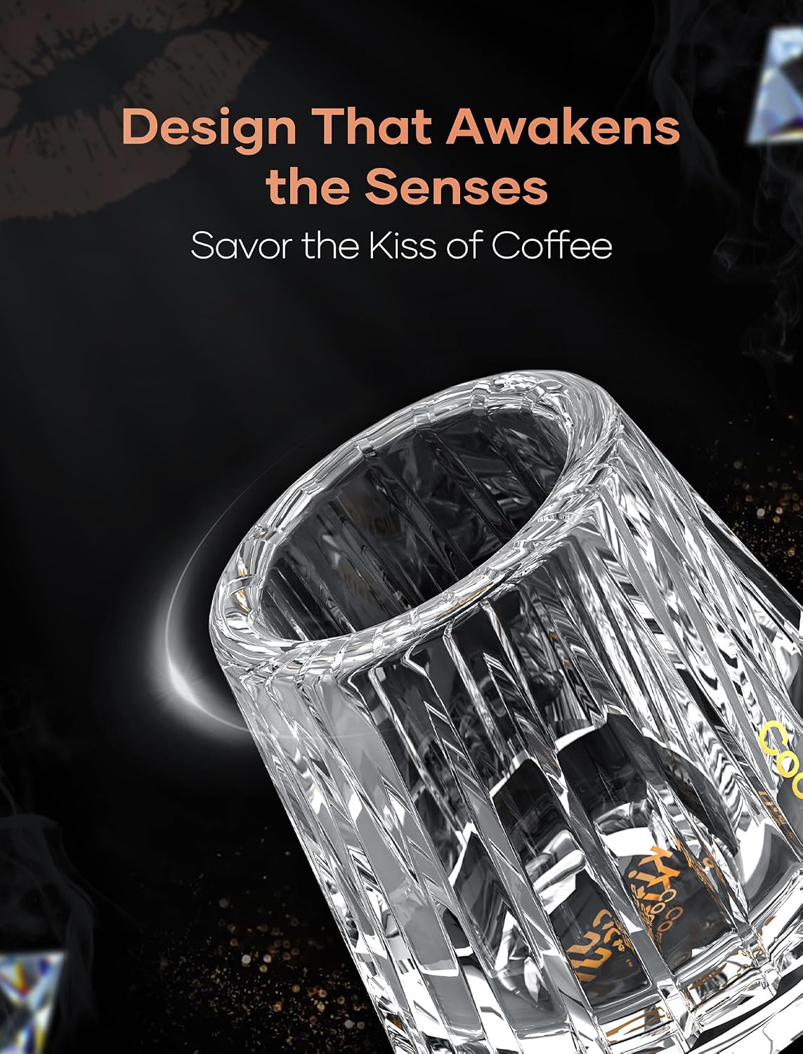 Cocinare Espresso Cups Set of 2, 1.5OZ Crystal Clear Espresso Shot Glasses | Ideal Small Demitasse Cups for Pour Over Coffee Maker and Cortado, Essential Coffee Bar Accessories, Gift for Lovers