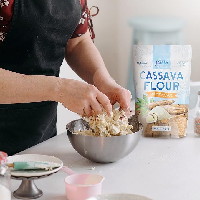 Cassava Flour All-Purpose Flour, 2 lbs (32oz) by Jans | Made from 100% Yuca Root, Non-GMO & Gluten-Free, Grain-Free, Paleo & Vegan Friendly
