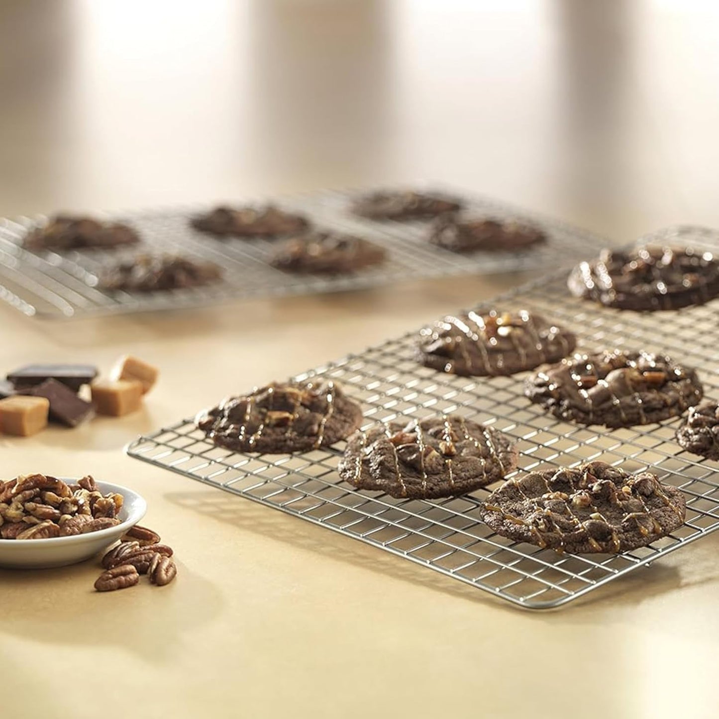 Stainless Steel Cooling Rack Size -Medium, 10 x 15 Inches, Dishwasher-Safe, Oven Safe, Cookie Cooling Racks for Baking &amp; Cooking - Pack of 6