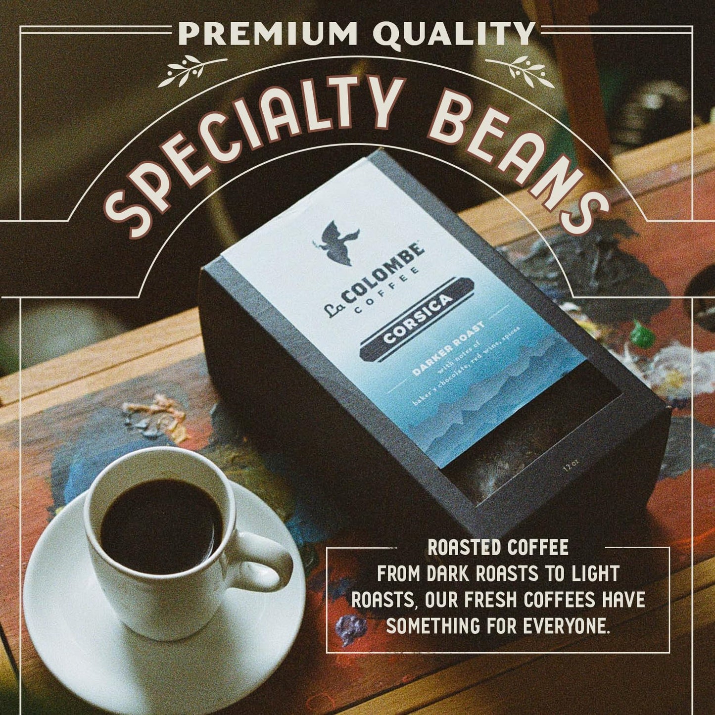 La Colombe Corsica Dark Roast Whole Bean Coffee - 12 Ounce (Pack of 4)
