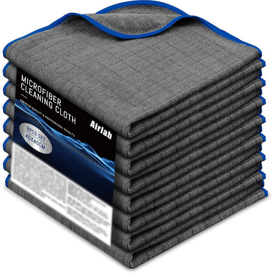 Airlab Microfiber Towels for Cars Wash Drying Auto Detailing, Highly Absorbent, Lint-Free, Streak-Free, All-Purpose Cleaning