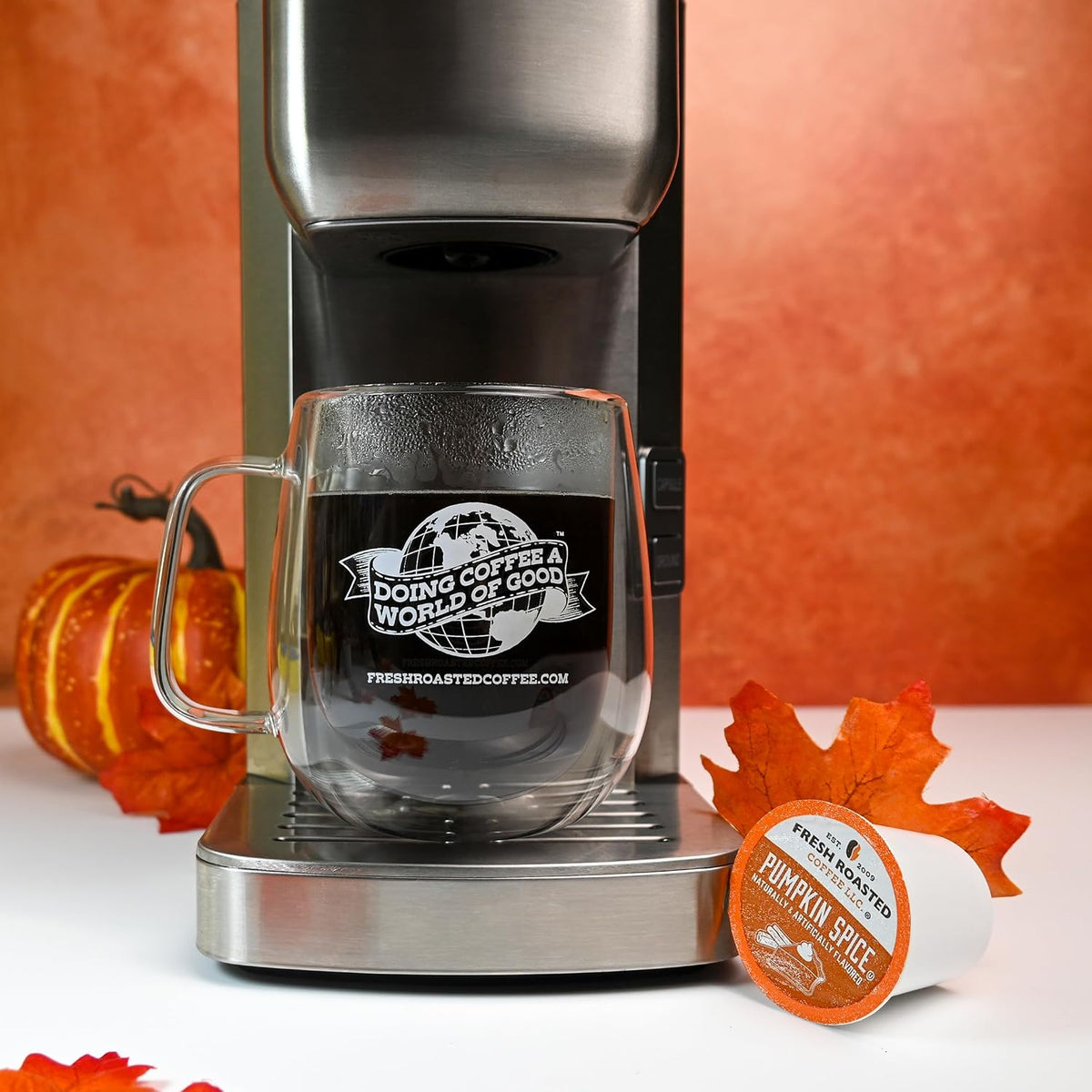 Fresh Roasted Coffee, Pumpkin Spice Flavored K-Cup Pods for Keurig Brewers, Medium Roast, Kosher, 96 Count Loose Pack