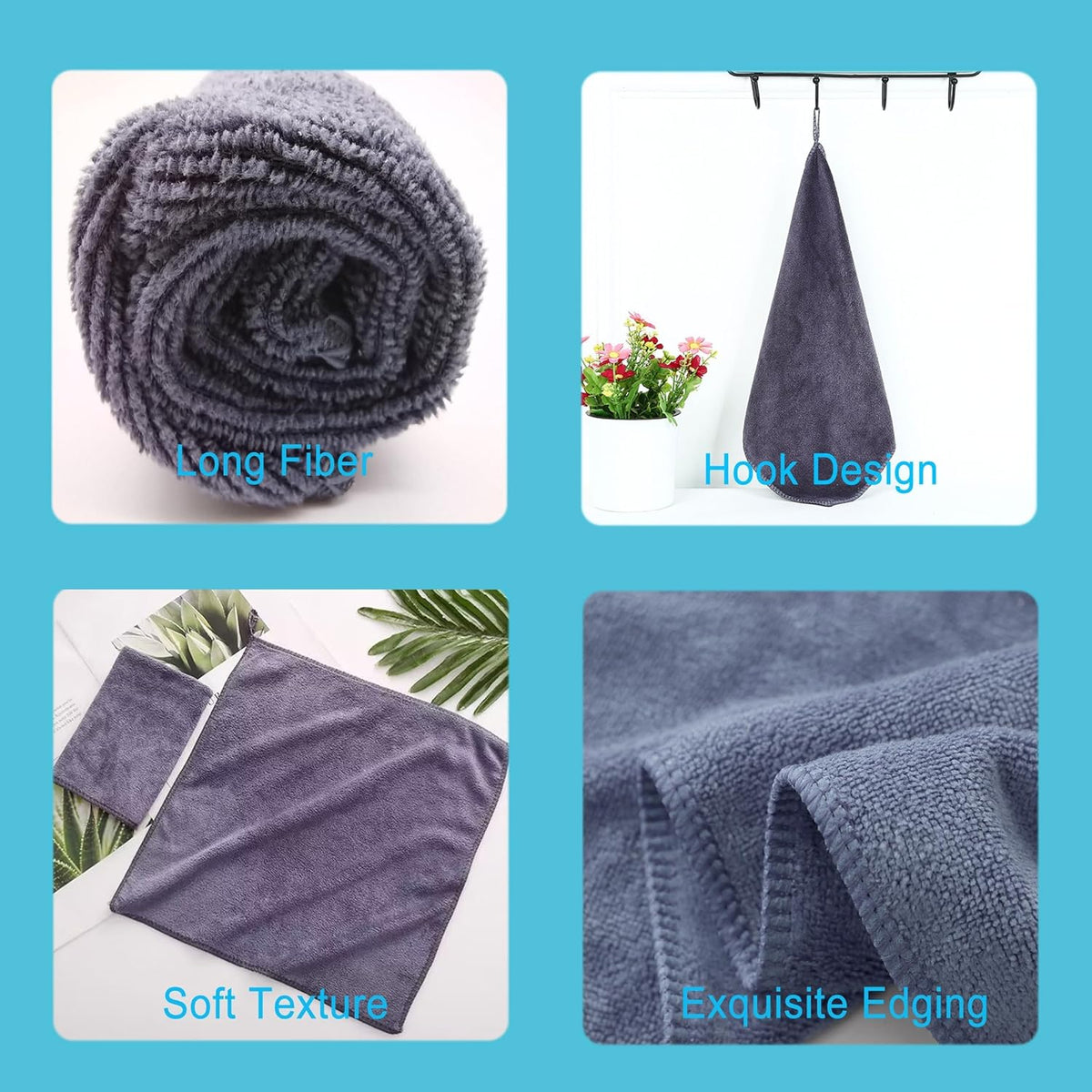 400 GSM Premium Microfiber Cleaning Cloths, Ultra Absorbent Lint Free Towels &amp; Cleaning Rags for Car Detailing, Kitchen, Glass &amp; Household Cleaning, Reusable Machine Washable 12" x 12"