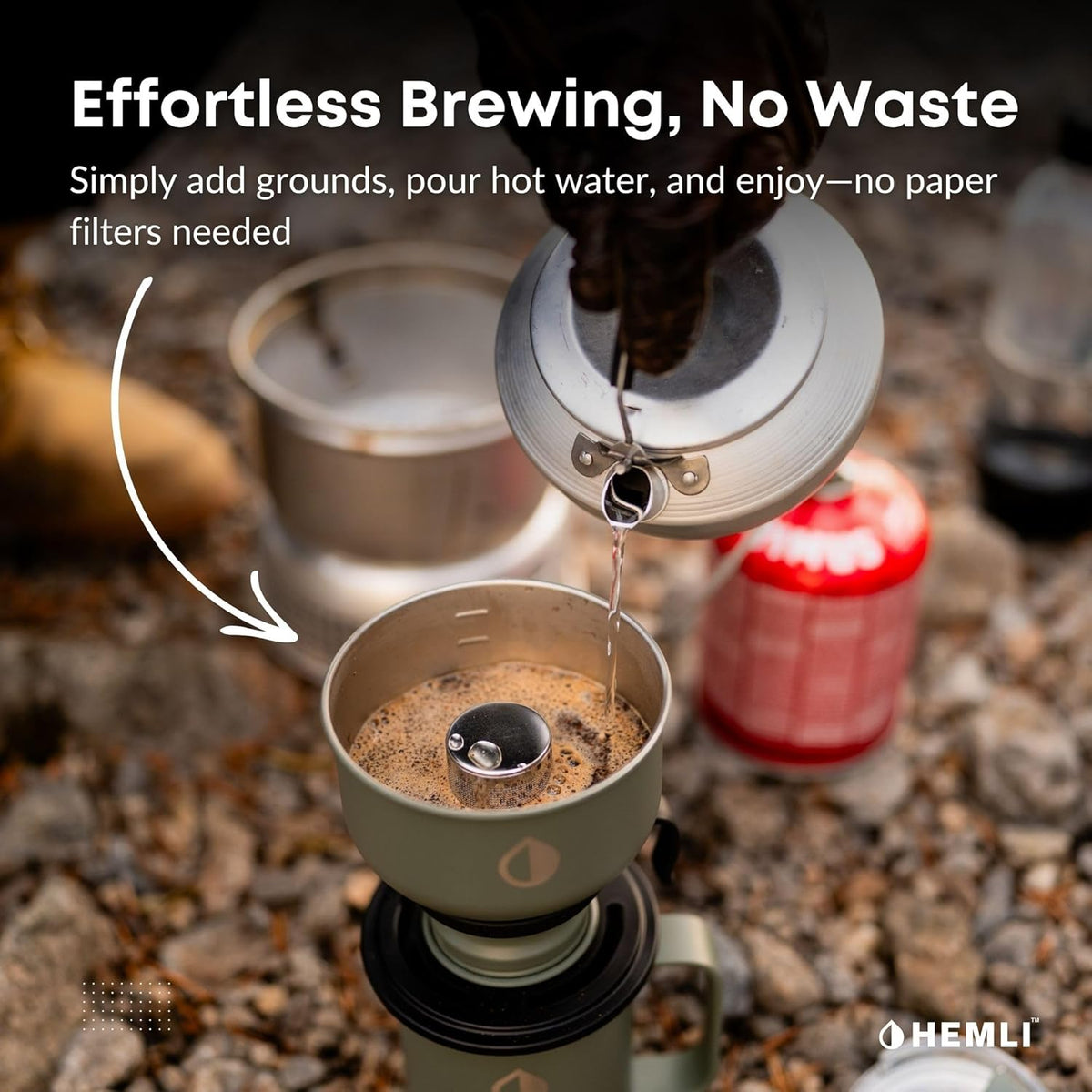 16 oz Pour Over Camping Coffee Maker Set– Vacuum Insulated Mug with Leakproof Lid, Stainless Steel Micro Filter, Portable Coffee Maker for Camping, Travel &amp; Outdoor Adventures