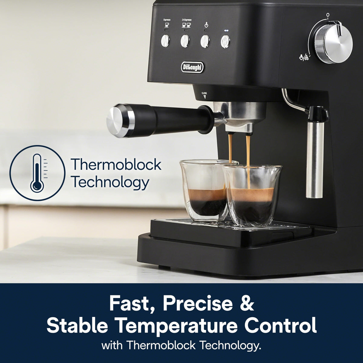De'Longhi De’Longhi Classic Matte Black Espresso Machine, Easy-to-Use Milk Frother