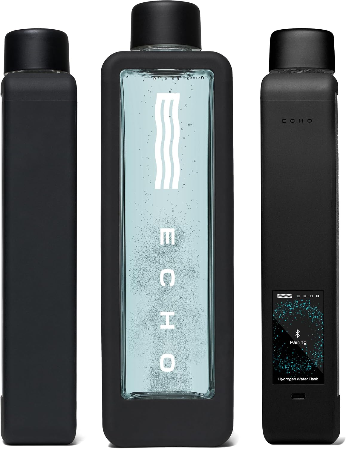 Echo Flask Hydrogen Water Bottle, Black, 12 oz