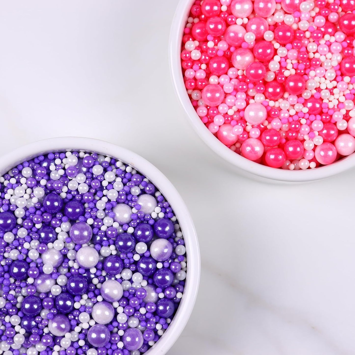 Pink and Purple Sprinkles, Edible Pearls, Pink Pearls, Purple Pearls, Edible Pearls for Cake Decorating, Cupcakes, Cookies, Macaron, Ice Cream Topping(4.23oz/120g)