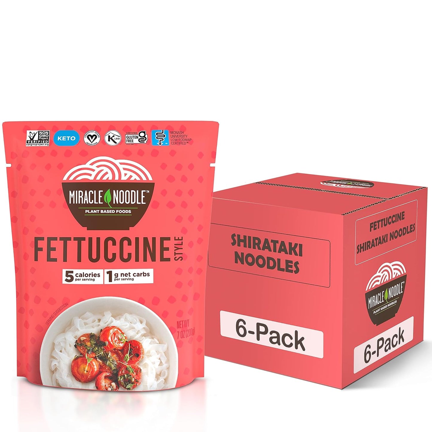 Miracle Noodle Ready to Eat Fettuccine Pasta, 7 Oz (Pack of 6)